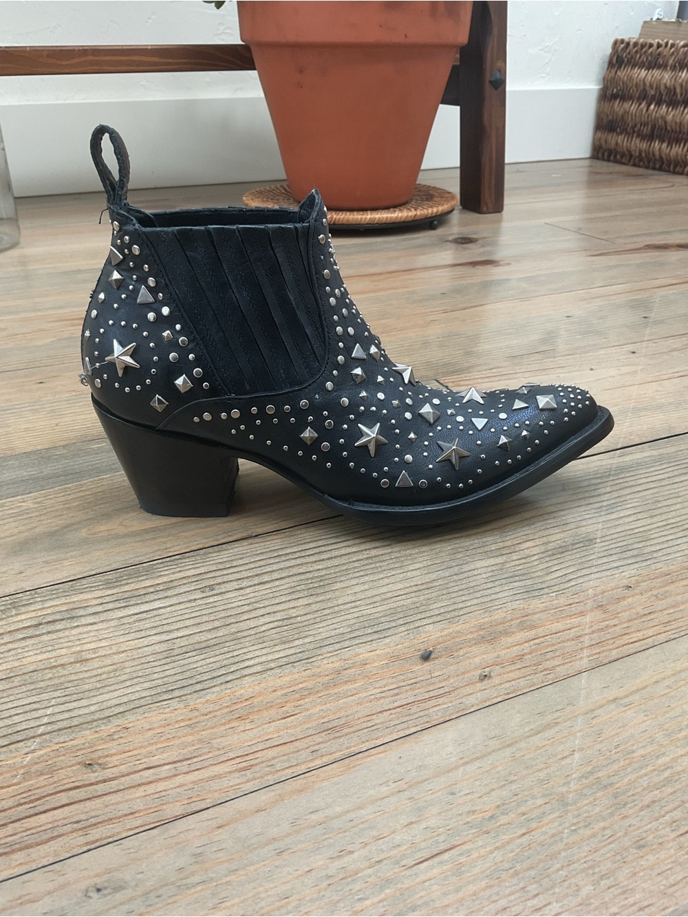 OLD GRINGO 20th ANNIVERSARY ‘METAL STAR’ BLACK COWBOY BOOT 7.5 - Picture 9 of 16